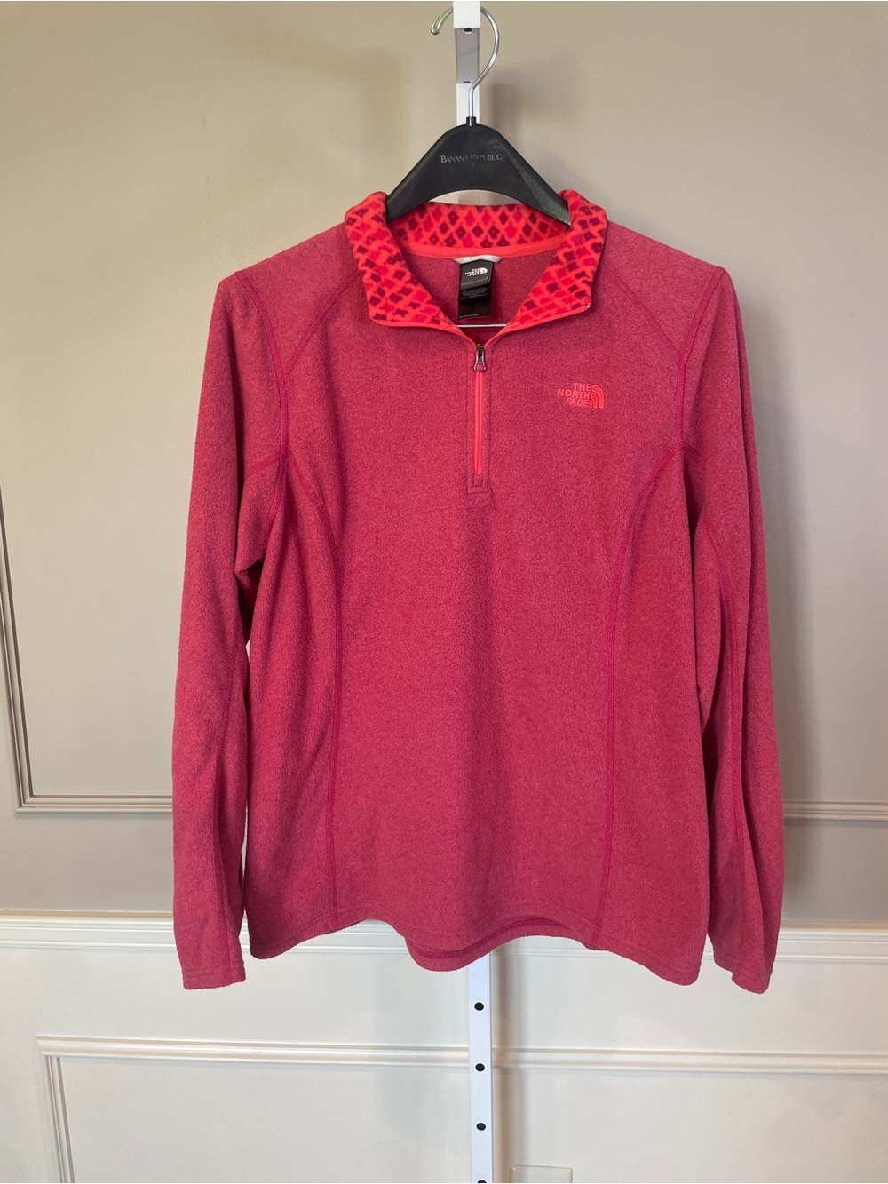 The North Face Women's XL 1/4 zip fleece pullover jacket base layer dusty rose